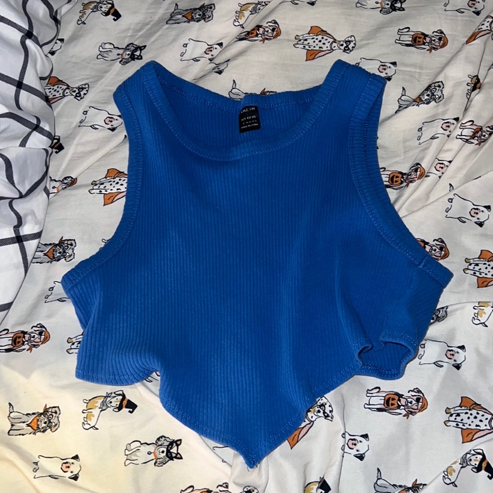 Blue crop top
